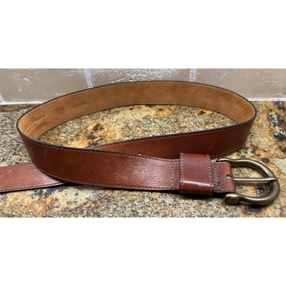 Eddie Bauer  Brown Genuine Italian Leather Belt  USA‎ Size 30/32 - Picture 1 of 14